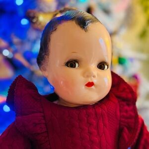 Vintage Madame Alexander Little Genius Crying Baby Doll Flirty Eyes 26 Inch 30s